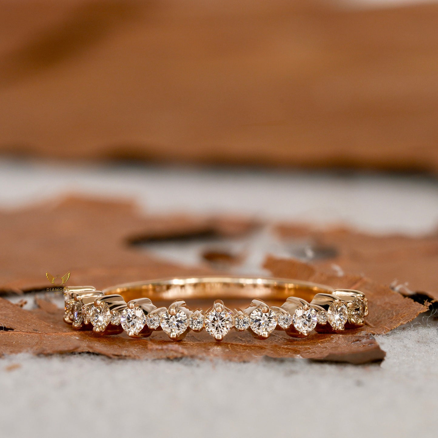 Lab Grown Diamond Floating Bubble Half Eternity Band