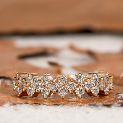 Lab Grown Diamond Cluster Wedding Band