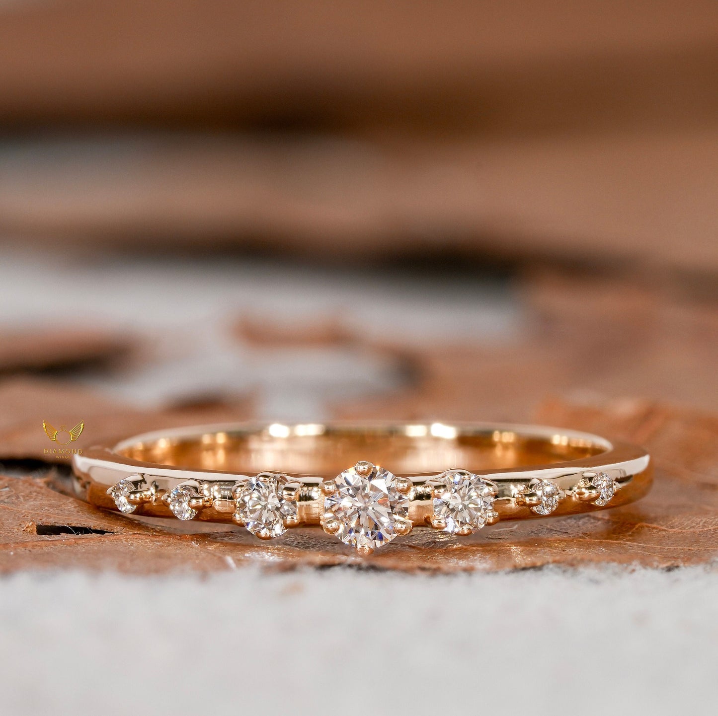14K Gold Lab Grown Diamond 7-Stone Wedding Ring