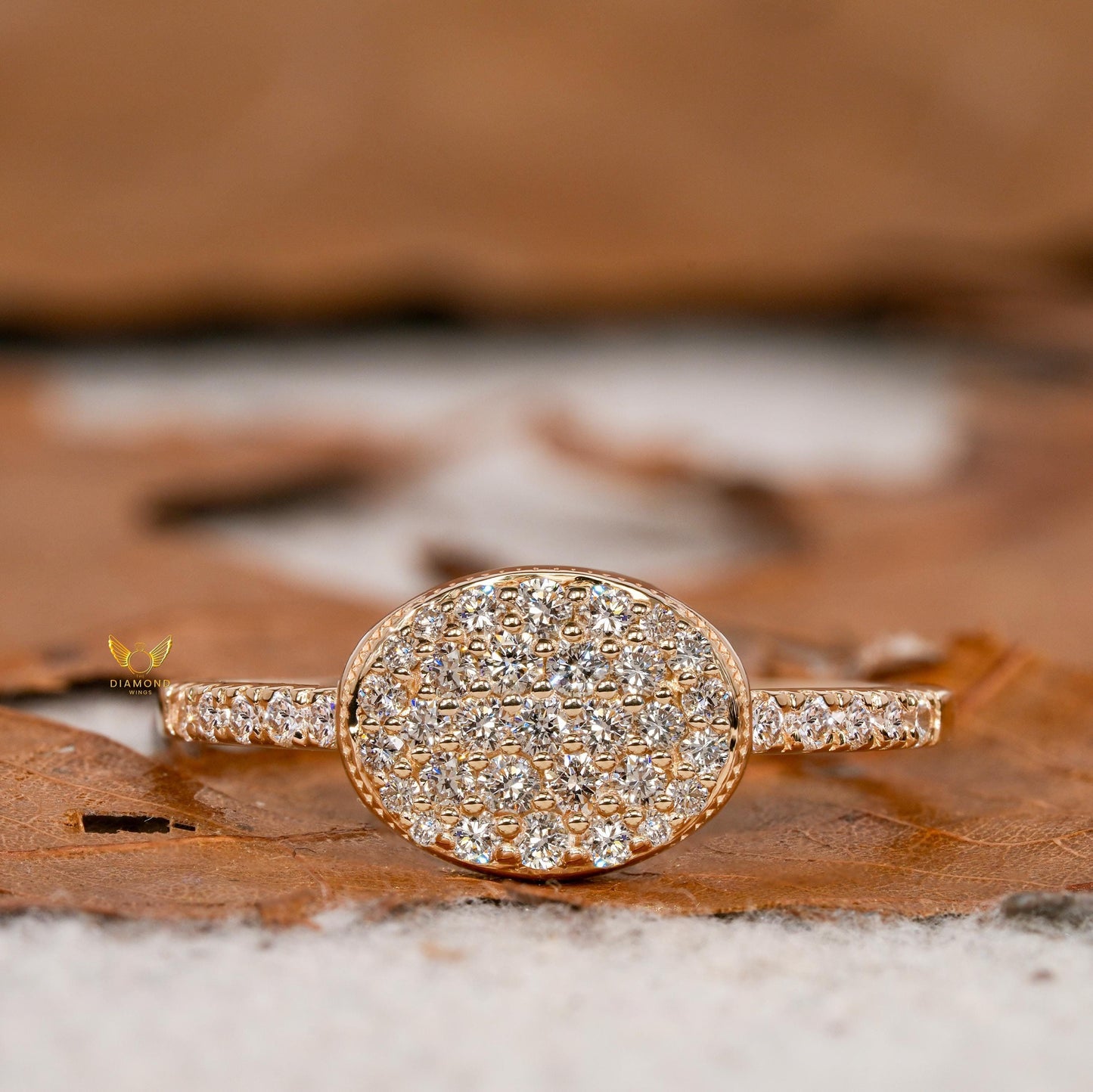 Oval Lab Grown Diamond Signet Ring in 14K Yellow Gold