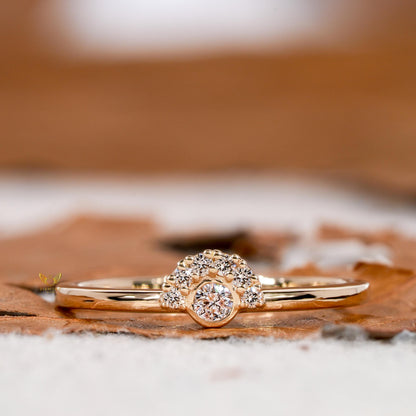 Minimal Bezel Set Diamond Ring – 14K Gold Promise Ring