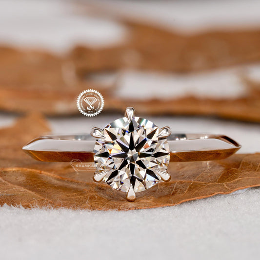 Round Lab Diamond solitarire Engagement Ring