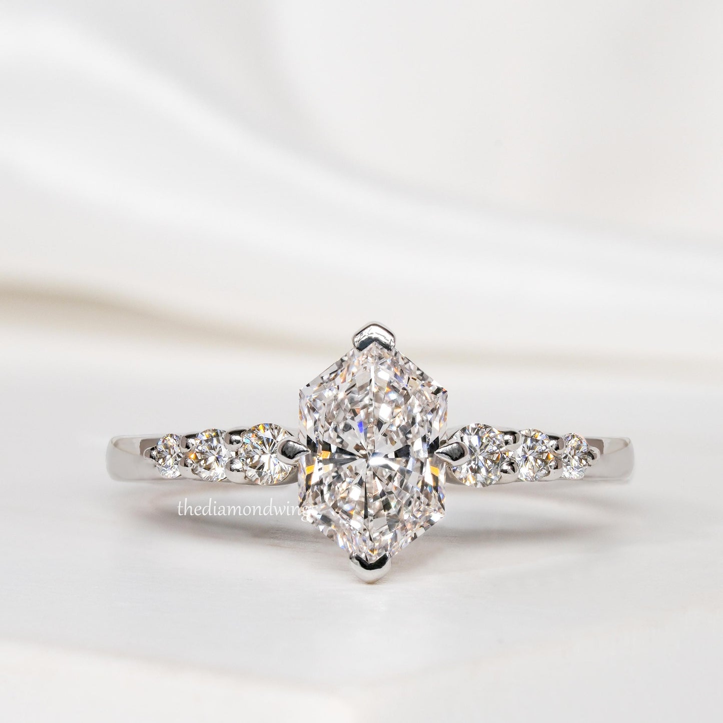 Marquise Cut Lab Grown Diamond Engagement & Wedding Ring