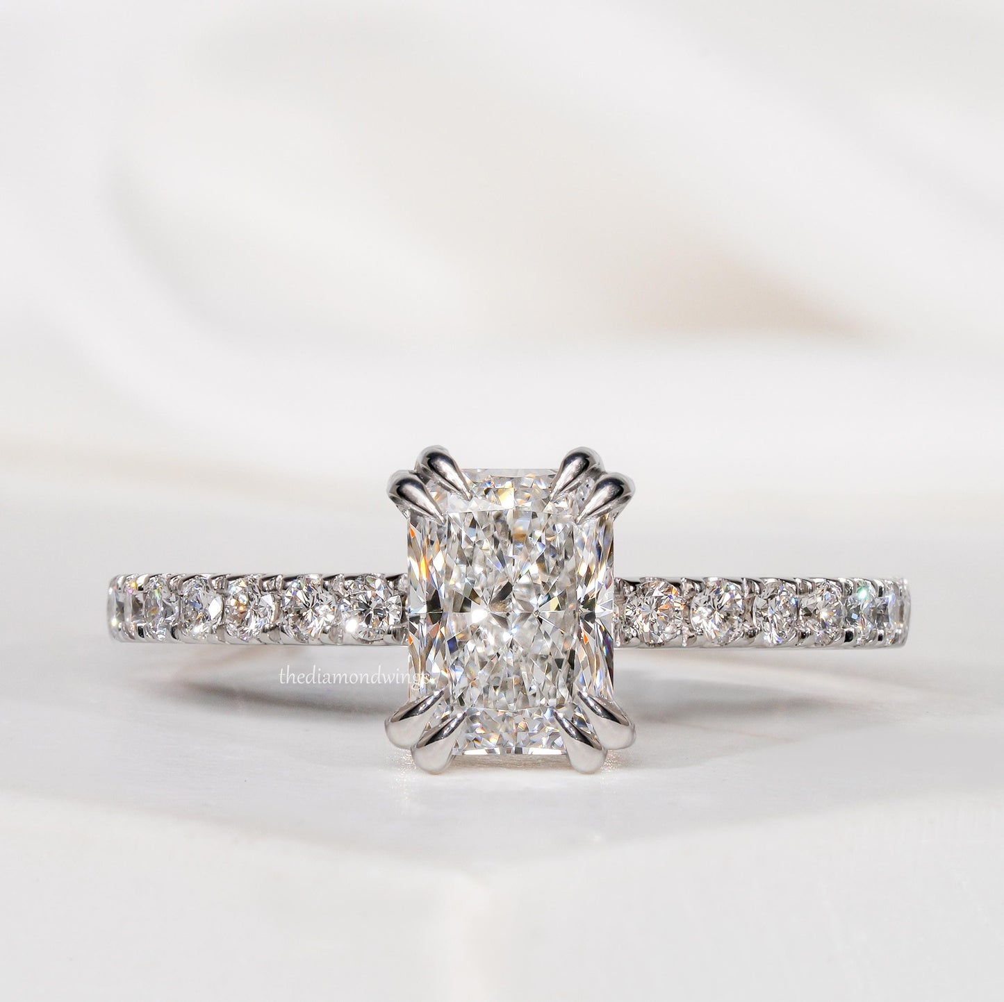 1 CT Radiant Cut Lab Grown Diamond Engagement Ring