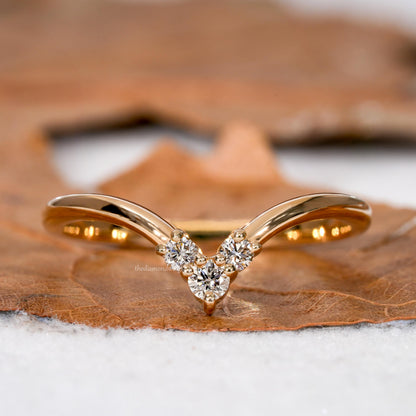 Trio Chevron Pave Lab Diamond Stacking Band