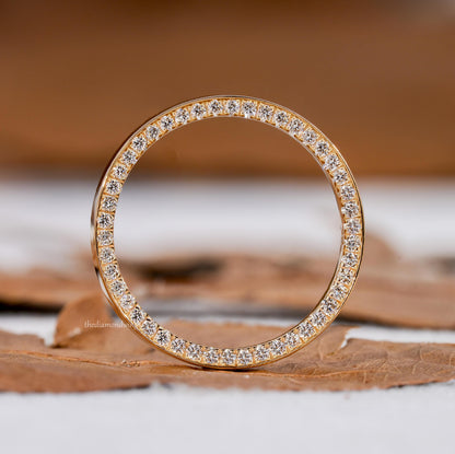 14K Gold Lab Diamond Pave Eternity Wedding Band