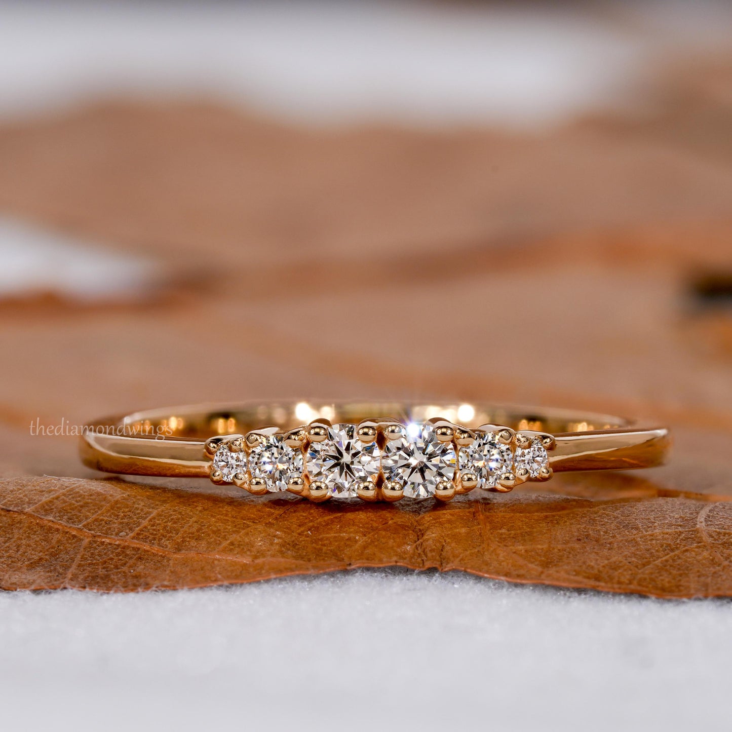 Round Lab Grown Diamond Minimalist Stackable Wedding Band