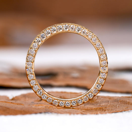 Knife Edge Diamond Wedding Band 14K Gold Stackable Ring