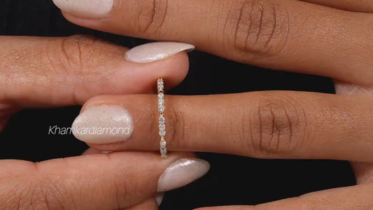 14K Gold Lab Diamond Full Eternity Pave Wedding Band