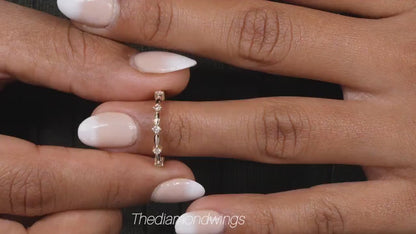 Half Eternity Knot Braided Stackable Wedding Band