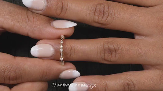 Half Eternity Knot Braided Stackable Wedding Band