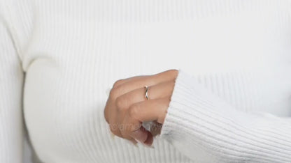 Lab Grown Diamond Arch Bezel Solitaire Ring – Minimalist Wave Band