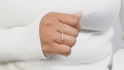14K Gold Lab Diamond Chain Link Eternity Ring