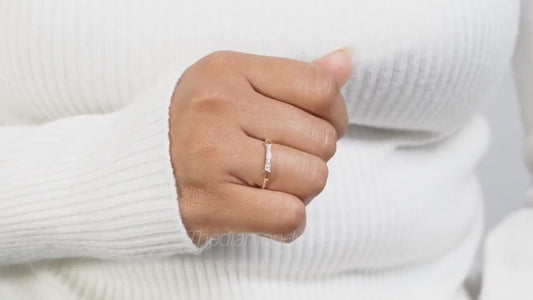 14K Gold Lab Diamond Chain Link Eternity Ring