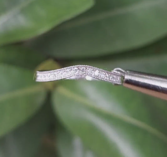 Round Lab Diamond Curved Wedding Band in White Gold