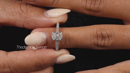 1 CT Radiant Cut Lab Grown Diamond Engagement Ring