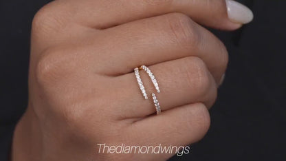 Minimalist Lab Diamond Double Claw Stacking Ring