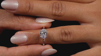 ast-West Oval Lab Grown Diamond Engagement Ring D
