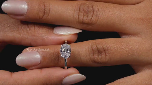 ast-West Oval Lab Grown Diamond Engagement Ring D