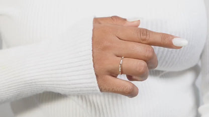 Lab Diamond Wedding Band 14K Gold, Minimal Pave Stacking Ring