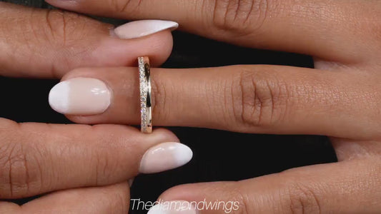Lab Diamond Full Eternity Band – Minimal 14K Gold Stackable Ring
