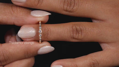 14K Gold Lab Grown Diamond 7-Stone Wedding Ring