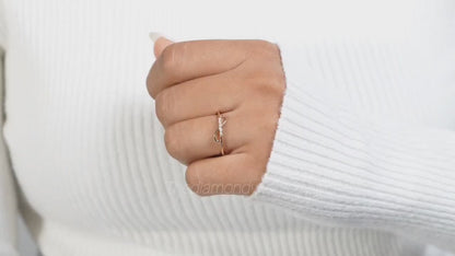 14K Yellow Gold Lab Diamond Infinity Minimalist Stacking Ring