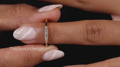 Round Lab Grown Diamond Minimalist Stackable Wedding Band