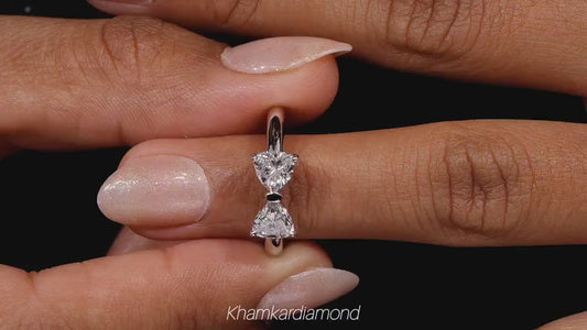 1CT Trillion Lab Diamond Bow Tie Ring – Unique Promise Ring for Her