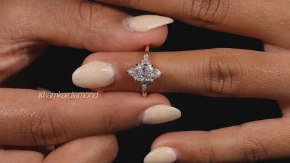 1.5CT Marquise Lab Diamond Engagement Ring IGI Certified Rose Gold