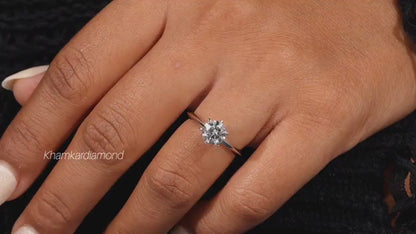 Round Lab Diamond solitarire Engagement Ring