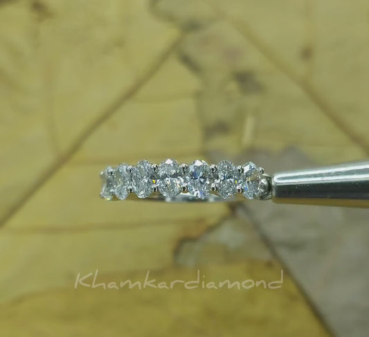 7 Stone Oval Lab Grown Diamond Eternity Wedding Band – 0.15 CT Each