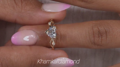 1.00CT Heart Lab Diamond Engagement Ring | E/VS Ring