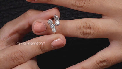 Round Lab Diamond Bypass Ring – Gold Wrap Ring