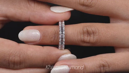 Emerald Cut Lab Diamond Eternity Band – Stackable Wedding Ring