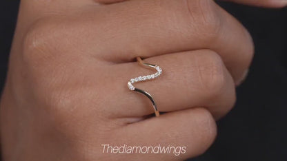 Minimalist Lab Diamond Wave Band for Women