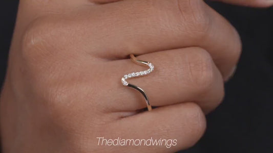 Minimalist Lab Diamond Wave Band for Women