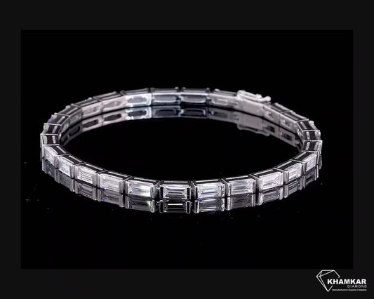 0.25CT Baguette Lab Created Diamond Tennis Bracelet/Diamond Bracelet For Her/ Bracelet For Gift/Conflict Free/Customized Bracelet