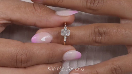 Radiant Cut Lab Diamond Anniversary Ring For Women