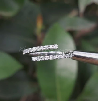 14K White Gold Round Lab Diamond Wedding Band