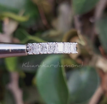Radiant Cut Lab Diamond Half Eternity Band