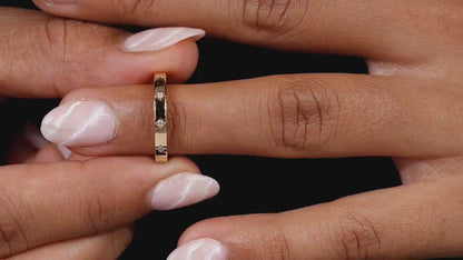 Round Lab Diamond Wedding Band, 14K Yellow Gold Stacking Ring