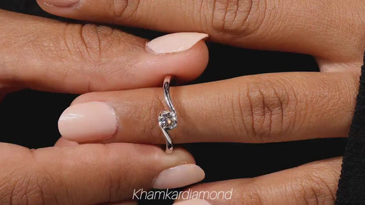 0.30 CT Round Brilliant Cut Lab Diamond Ring,Bypass Setting,Solitaire Engagement Ring For Women,Dainty Diamond Ring,Anniversary Gifts