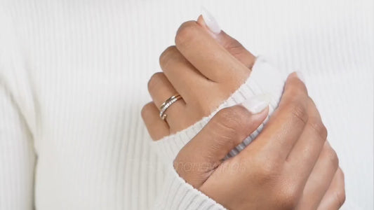 14K Solid Gold Minimalist Wraparound Triple Band Ring