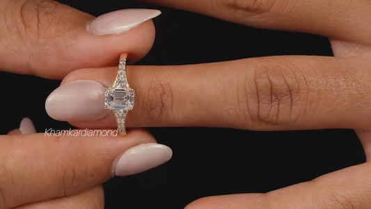 1 CT Emerald Cut Lab Diamond Engagement Ring – IGI Certified