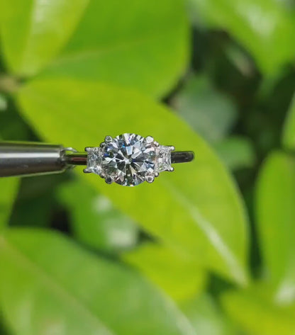 1.50CT Round Lab Diamond Engagement Ring – Three Stone Ring