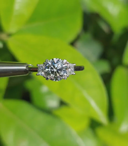 1.50CT Round Lab Diamond Engagement Ring – Three Stone Ring