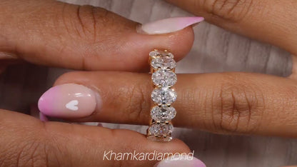 7 stone Oval Lab Diamond Band â€“ Half Eternity Wedding Ring