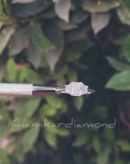 Radiant 1.30CT Lab Diamond Three Stone Engagement Ring