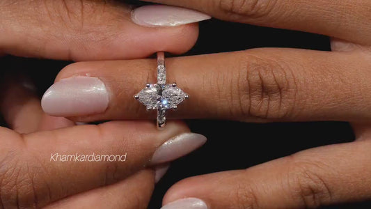 1.50 CT Marquise Cut Lab Diamond Five Stone Engagement Ring for Women